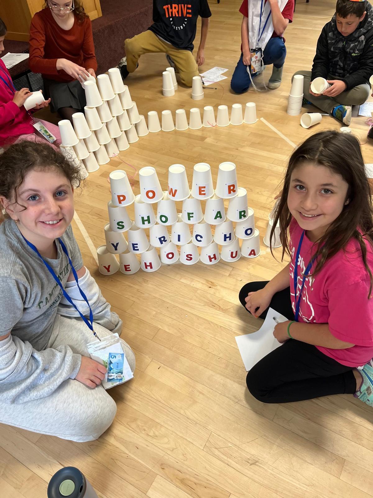 Children taking part in an interactive Hebrew School activity